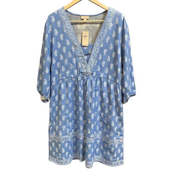 NWT j.jill Border Printed Flounced Hem Dress with POCKETS size 2X - Picture 5 of 8